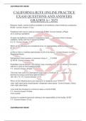 CALIFORNIA RCFE ONLINE PRACTICE EXAM QUESTIONS AND ANSWERS GRADED A&plus; 2025