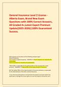 General Insurance Level 2 License - Alberta Exam&comma; Brand New Exam Questions with 100&percnt; Correct Answers&comma; All Graded A&plus;&comma;Latest Expert Premium Update&lpar;2025-2026&rpar;&vert;100&percnt; Guaranteed Success&period;