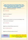 ONE FLEW OVER THE CUCKOO'S NEST TEST  REVIEW&excl; QUESTIONS AND CORRECT DETAILED  ANSWERS &lpar;VERIFIED ANSWERS&rpar; &vert;&vert;ALREADY  GRADED A&plus;&vert;&vert;NEWEST VERSION