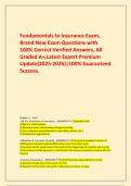      Fundamentals to Insurance Exam&comma; Brand New Exam Questions with 100&percnt; Correct Verified Answers&comma; All Graded A&plus;&comma;Latest Expert Premium Update&lpar;2025-2026&rpar;&vert;100&percnt; Guaranteed Success&period;
