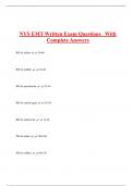NYS EMT Written Exam Questions With  Complete Answers