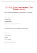 NYS EMT Written Exam Questions With  Complete Answers
