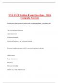 NYS EMT Written Exam Questions With  Complete Answers