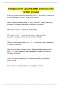 Emergency Fire Dispatch &lpar;EFD&rpar; questions with verified answers