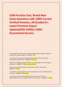     CDM Practice Test&comma; Brand New Exam Questions with 100&percnt; Correct Verified Answers&comma; All Graded A&plus;&comma; Latest Premium Expert Update&lpar;2025-2026&rpar;&vert;>100&percnt; Guaranteed Success&period;