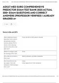 ADULT MED SURG COMPREHENSIVE PREDICTOR EXAM TEST BANK 2025 ACTUAL 500&plus; EXAM QUESTIONS AND CORRECT ANSWERS &lpar;PROFESSOR VERIFIED&rpar; &vert; ALREADY GRADED A&plus;