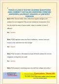 CLASS D WATER OPERATOR LICENSE EXAM TCEQ QUESTIONS AND CORRECT DETAILED ANSWERS &lpar;VERIFIED ANSWERS&rpar; &vert;&vert;ALREADY GRADED A&plus;&vert;&vert;NEWEST VERSION