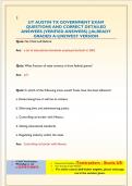 TX GOV FINAL EXAM QUESTIONS AND CORRECT DETAILED ANSWERS &lpar;VERIFIED ANSWERS&rpar; &vert;&vert;ALREADY GRADED A&plus;&vert;&vert;NEWEST VERSION