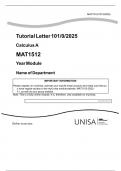 Calculus0A  MAT1512  Questions and answers Newest 