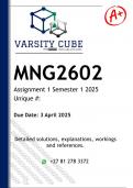 MNG2602 Assignment 1 &lpar;DETAILED ANSWERS&rpar; Semester 1 2025 - DISTINCTION GUARANTEED