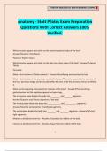Anatomy - Stott Pilates Exam Preparation Questions With Correct Answers 100&percnt; Verified&period;