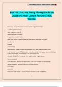 BPS 319 - Lecture 7 Drug Absorption Exam Questions With Correct Answers 100&percnt; Verified&period;