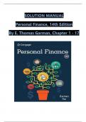 SOLUTION MANUAL Personal Finance&comma; 14th Edition By E&period; Thomas Garman&comma; Chapter 1 - 17 A&plus;