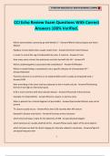 CCI Echo Review Exam Questions With Correct Answers 100&percnt; Verified&period;