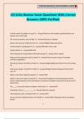 CCI Echo Review Exam Questions With Correct Answers 100&percnt; Verified