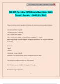 CCI RCS Registry -URR Exam Questions With Correct Answers 100&percnt; Verified&period;