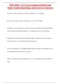 POS 2041 &sol; U&period;S&period; Government Final Exam  Study Guide Questions And Correct Answers