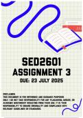 SED2601 Assignment 3 | Due 23 July 2025