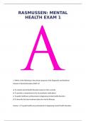 RASMUSSEN&colon; MENTAL HEALTH EXAM 1 LATEST VERSION&lpar;2025&rpar;