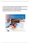 Test Bank For Maternal Child Nursing Care&comma; 7th Edition by Shannon E&period; Perry&comma; Marilyn J&period; Hockenberry&comma; Mary Catherine Cashion&vert; 9780323776714&vert; All Chapters &lpar;1-50&rpar; &vert;&vert; LATEST 2024&vert;2025