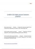 CHEM 233 With Actual Solution &lpar;2025&rpar;&excl;&excl;