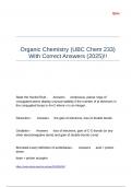 Organic Chemistry &lpar;UBC Chem 233&rpar; With Correct Answers &lpar;2025&rpar;&excl;&excl;