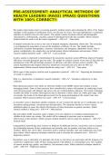 PRE-ASSESSMENT&colon; ANALYTICAL METHODS OF HEALTH LEADERS &lpar;RAO2&rpar; &lpar;PRAO&rpar; QUESTIONS WITH 100&percnt; CORRECT VERIFIED ANSWERS&excl;&excl;