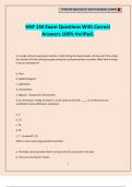 HNF 150 Exam Questions With Correct Answers 100&percnt; Verified&period;