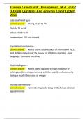 Human Growth and Development WGU D202 3 Exam Questions And Answers Latest Update 2025&period;docx