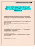 Chapter 12 Managing and Leading Today's Police Exam Questions With Correct Answers 100&percnt; Verified&period;