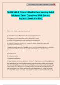 NURS 552-1 Primary Health Care Nursing Adult Midterm Exam Questions With Correct Answers 100&percnt; Verified&period;