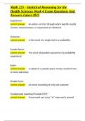Math 225 - Statistical Reasoning for the Health Sciences Week 4 Exam Questions And Answers Latest 2025&period;docx