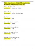 Math Maps Review 6THgd 7th Grade Exam Questions And Answers Latest 2025&period;docx