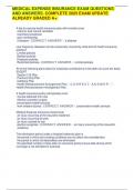 MEDICAL EXPENSE INSURANCE EXAM QUESTIONS AND ANSWERS&period; COMPLETE 2025 EXAM UPDATE ALREADY GRADED A&plus;&period;