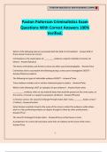 Paxton Patterson Criminalistics Exam Questions With Correct Answers 100&percnt; Verified&period;