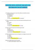 REGISTERED DENTAL ASSISTANT EXAM &lpar;AMT&rpar;  QUES TIONS WITH THE BEST ANSWERS