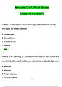 Nevada CNA Final Exam &lpar;Latest 2025 &sol; 2026 Update&rpar; Questions and Verified Answers &vert; 100&percnt; Correct &vert; Grade A&plus;