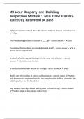 40 Hour Property and Building Inspection Module 1 SITE CONDITIONS correctly answered to pass