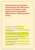 Ryanair Initial Exam&comma; Brand New Exam Questions with 100&percnt; Correct Answers&comma; All Graded A&plus;&comma; Latest Expert Premium Update&lpar;2025-2026&rpar;Solutions&vert;>100&percnt; Guaranteed Success