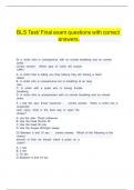  BLS Test&sol; Final exam questions with correct   &Tab;answers&period;