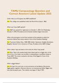 TAMU Campusology Question and  Correct Answers&sol; Latest Update 2025
