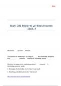 Mark 301 Midterm Verified Answers &lpar;2025&rpar;&excl;&excl;