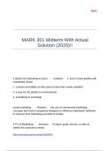 MARK 301 Midterm With Actual Solution &lpar;2025&rpar;&excl;&excl;
