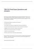TED 211 Final Exam Questions and Answers