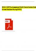 WGU C207 Data Driven Decision Making OBJECTIVE ASSESSMENT Latest Questions and Answers &lpar;Verified Answers&rpar;