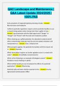 QAC Landscape and Maintenance &vert; Q&A Latest Update 2024&sol;2025 &vert; 100&percnt; PAS