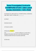 Texas Promulgated ContractsCHAMPIONS STUDY &vert; Q&A Latest Update 2024&sol;2025 &vert; 100&percnt; PASS
