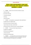 TEXAS CODE ENFORCEMENT EXAM 2025  LATEST QUESTIONS AND VERIFIED CORRECT  ANSWERS&comma; A GRADE