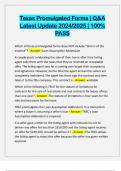 TEXAS PROMULGATED CONTRACTS PACKAGE DEAL &vert; QUESTIONS AND CORRECT ANSWERS &vert; LATEST UPDATE 2024&sol;2025