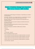 Chapter 4 Radiation Biology Exam Questions With Correct Answers 100&percnt; Verified&period;
